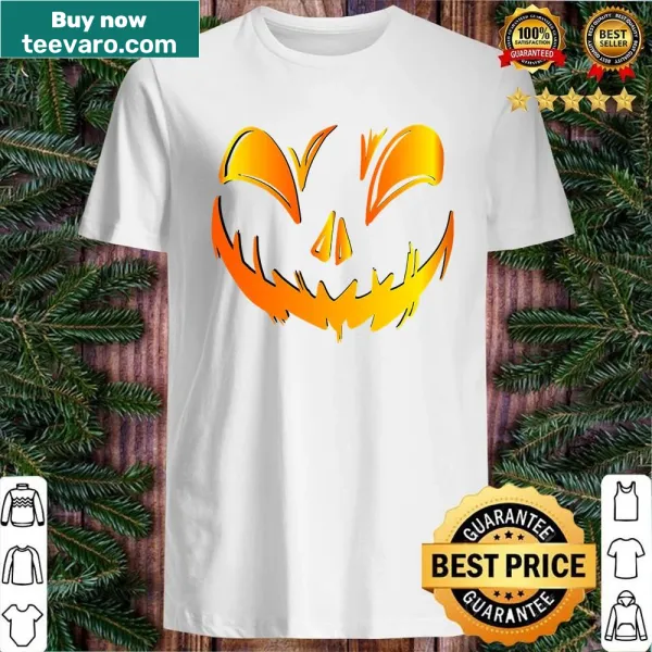 Funny pumpkin monster face graphic shirt for kids