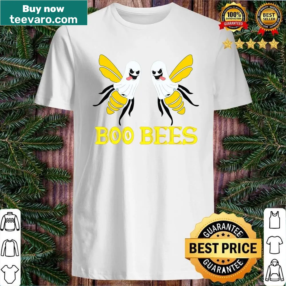 Matching couples Halloween shirt with bees and ghosts graphic