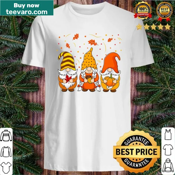 Cute autumn shirt featuring pumpkin gnomes for Halloween and Thanksgiving celebrations