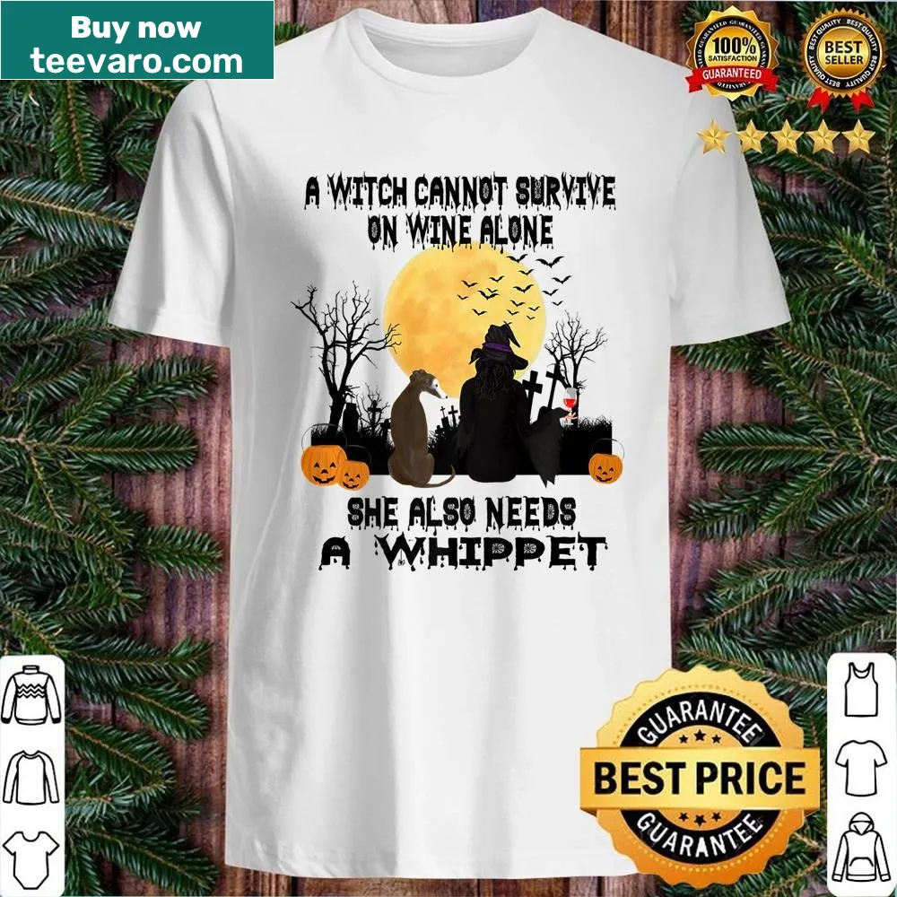 Whimsical Halloween graphic celebrating whippet dog moms