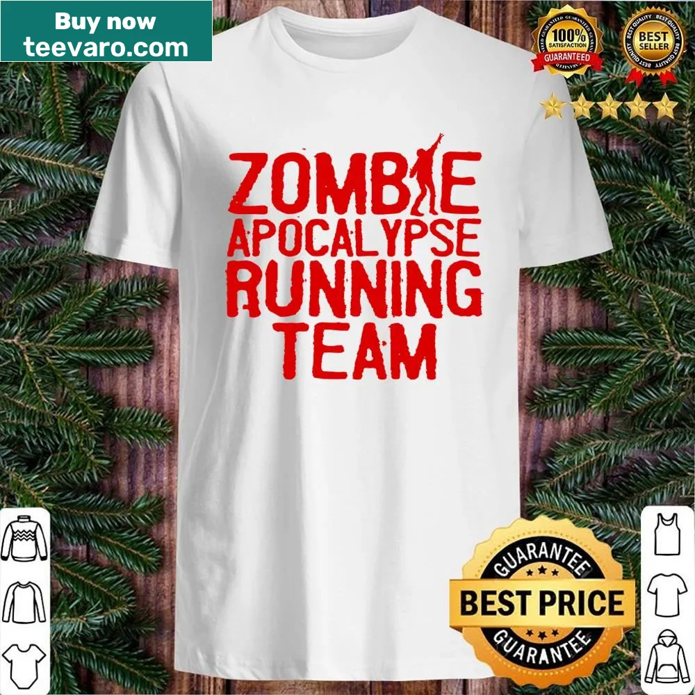 Funny Halloween shirt with a zombie running design for men