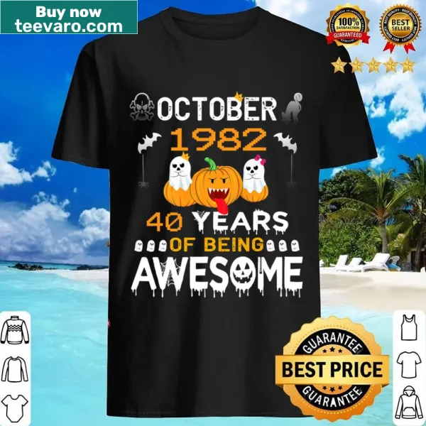 T-shirt celebrating 40th birthday with October 1982 date