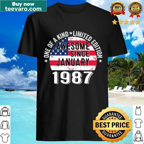 Vintage patriotic shirt celebrating 36 years since 1987
