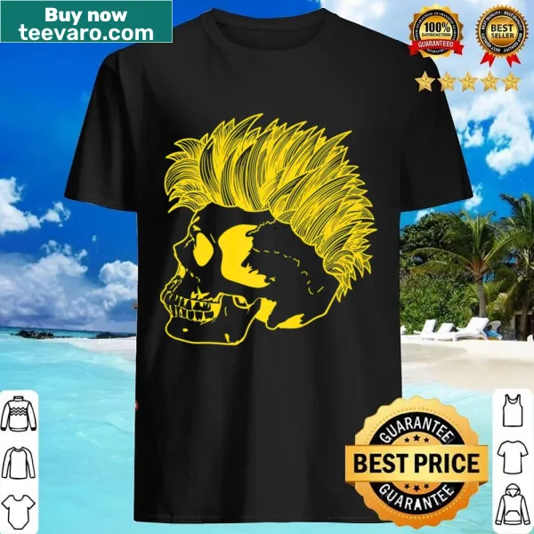 Grunge-style shirt featuring skull heads for punk and metal fans.