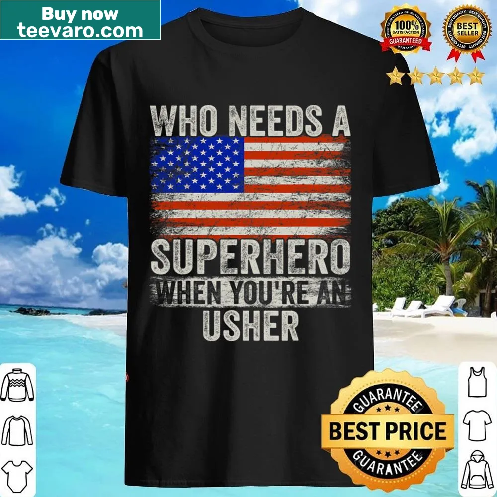 Vintage-style superhero shirt for ushers with humorous design.