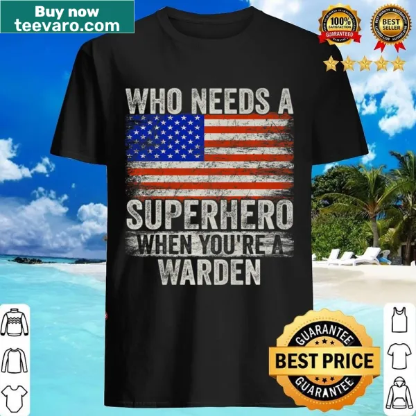 Vintage-style shirt featuring a superhero warden