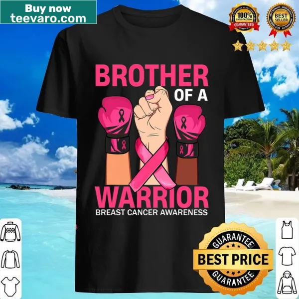 Sentimental t-shirt featuring a breast cancer awareness ribbon and text for brothers