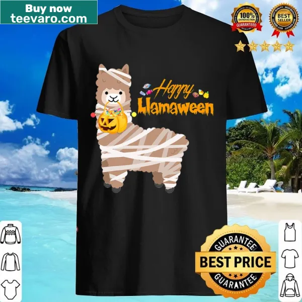 Kids' shirt featuring a funny llama mummy design for Halloween