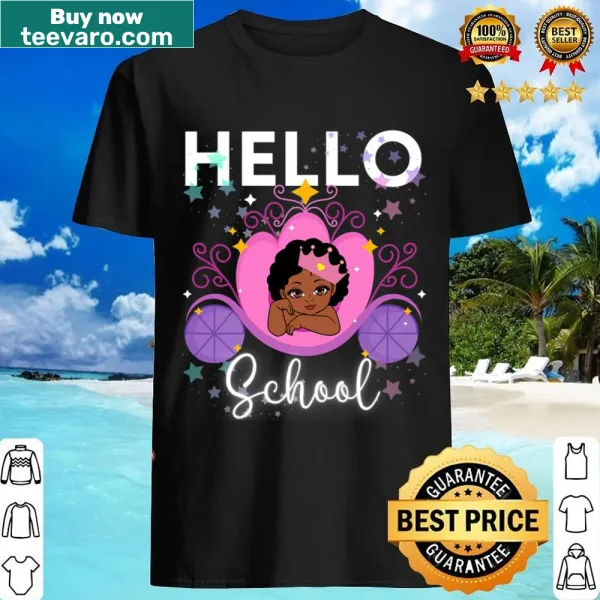 Shirt featuring a black princess character for girls