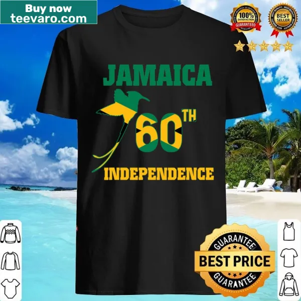 Graphic shirt featuring a hummingbird design for Jamaica's anniversary