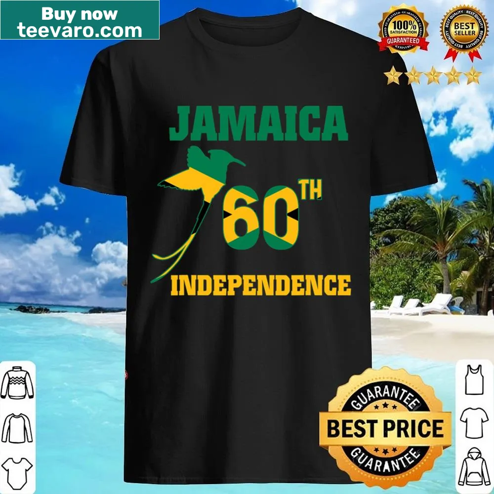 Graphic shirt featuring a hummingbird design for Jamaica's anniversary