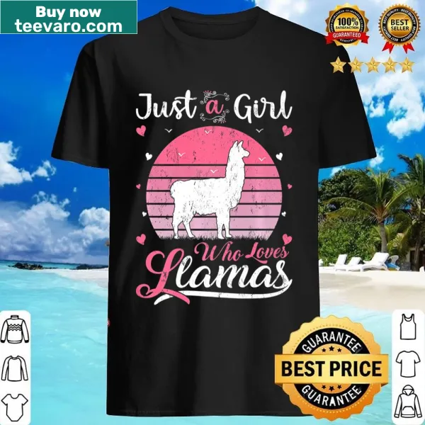 Fun text design that reads 'Just A Girl Who Loves Llamas'