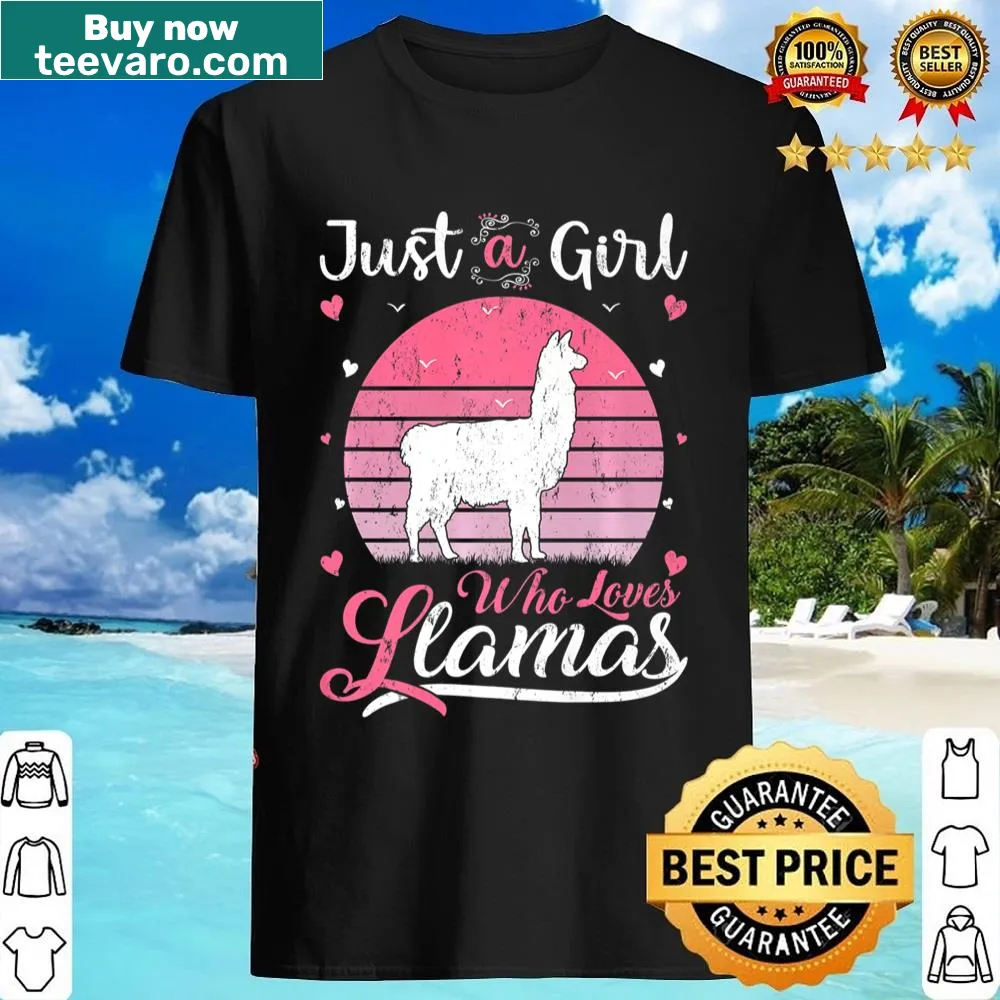 Fun text design that reads 'Just A Girl Who Loves Llamas'