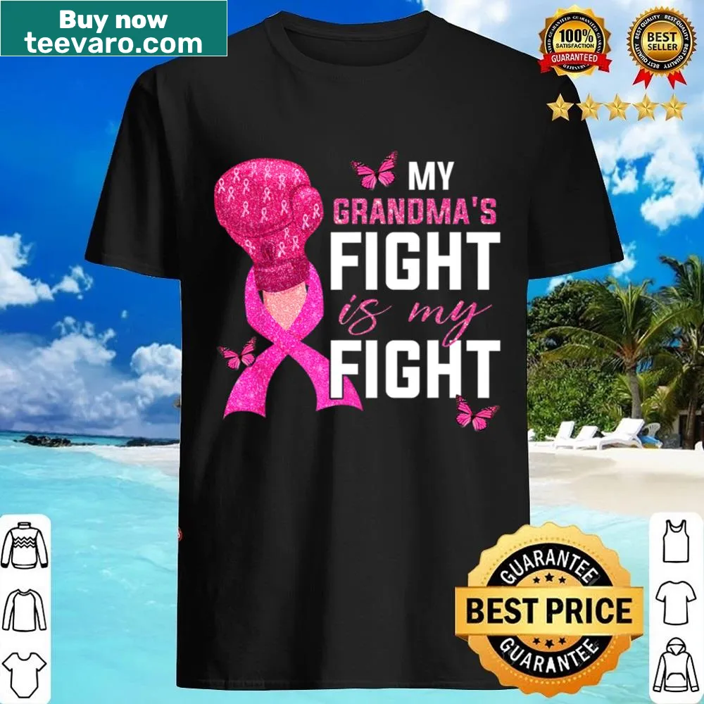 Breast cancer awareness t-shirt with butterfly and supportive message