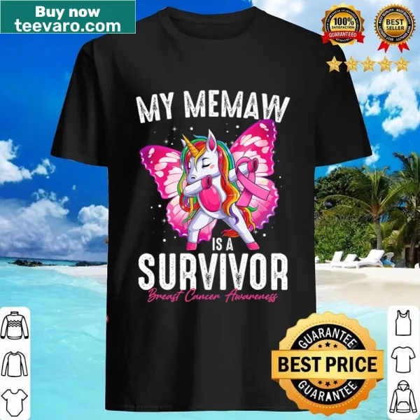 Breast cancer awareness t-shirt featuring unicorn and survivor message