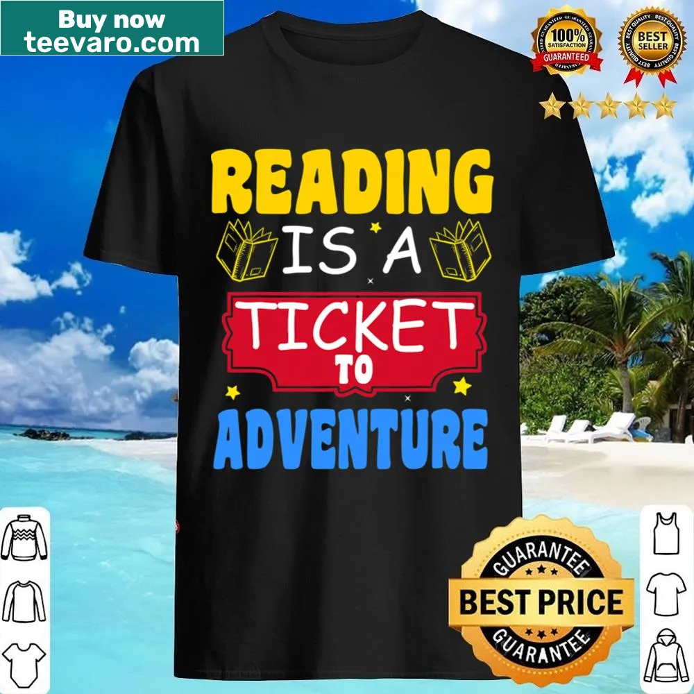 Reading Adventure shirt with whimsical book graphics