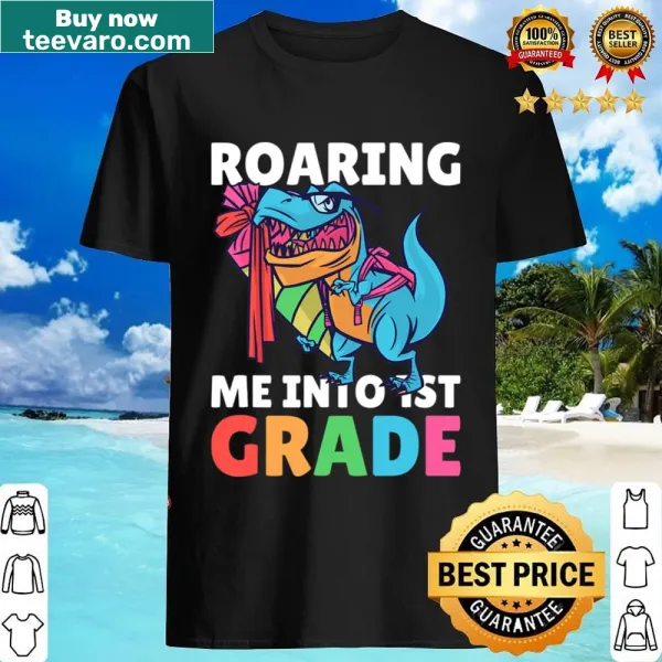 Dinosaur graphic T-shirt for kids starting 1st grade
