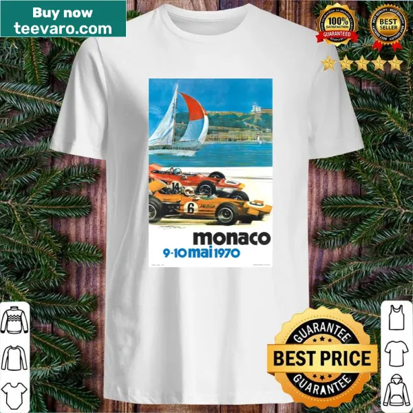 Illustration of a vintage racing poster from the 1970 Monaco Grand Prix