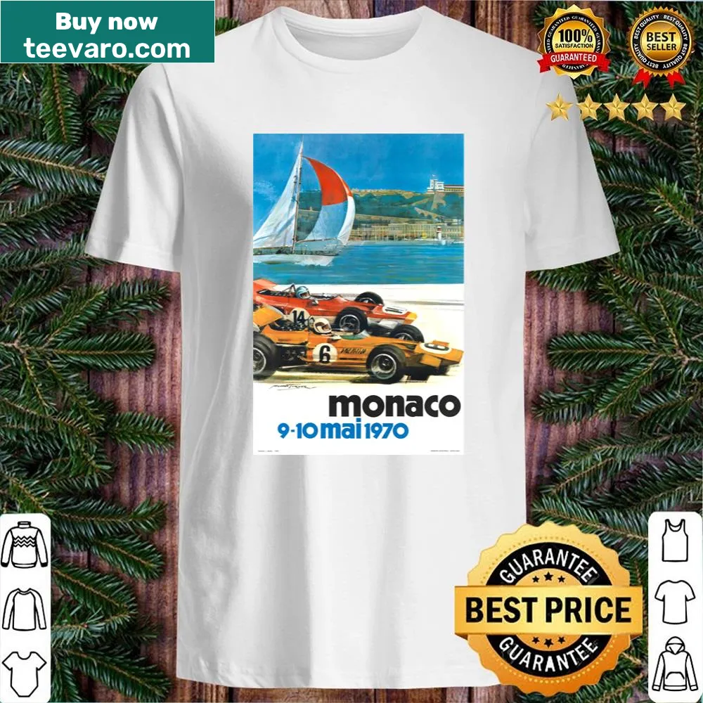 Illustration of a vintage racing poster from the 1970 Monaco Grand Prix