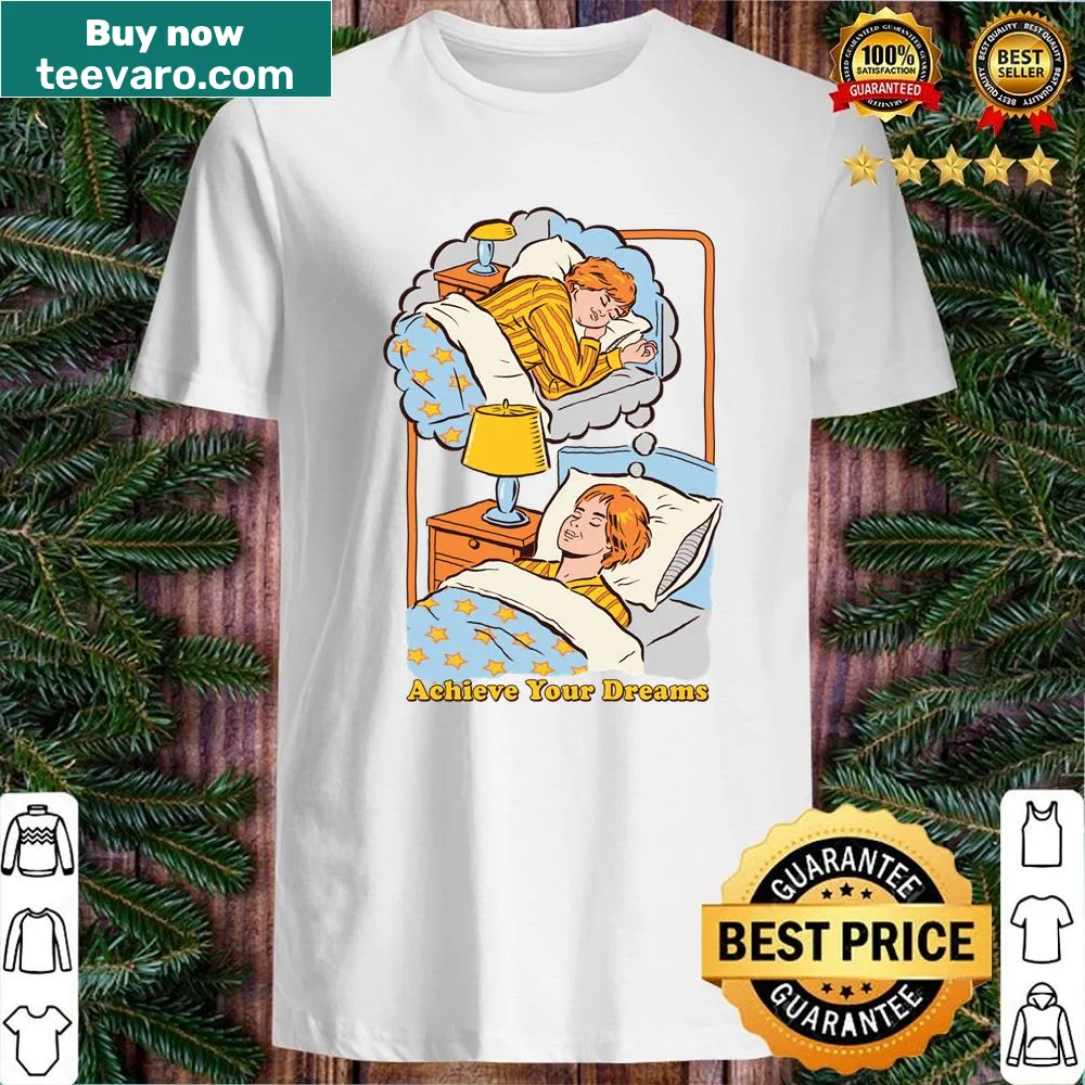 Inspirational shirt with motivational text 'Achieve Your Dreams' in clean typography