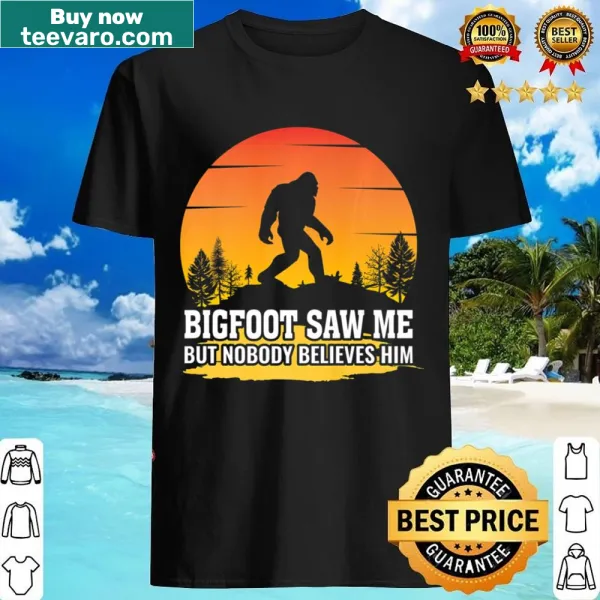 Whimsical Bigfoot graphic shirt with playful text