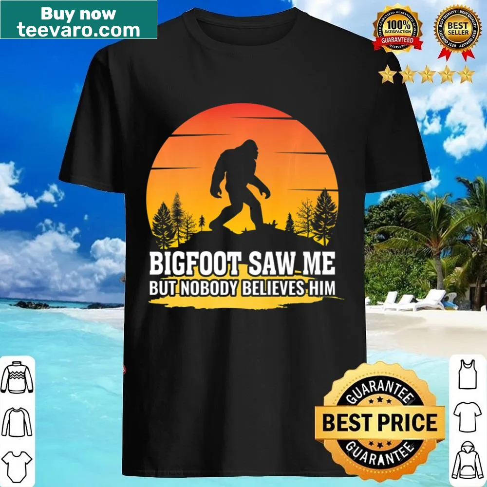 Whimsical Bigfoot graphic shirt with playful text
