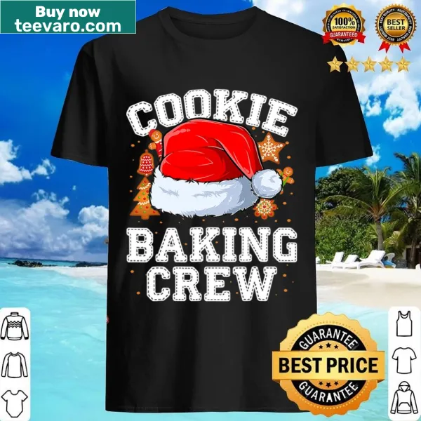 Fun t-shirt with Santa and gingerbread team graphic for baking