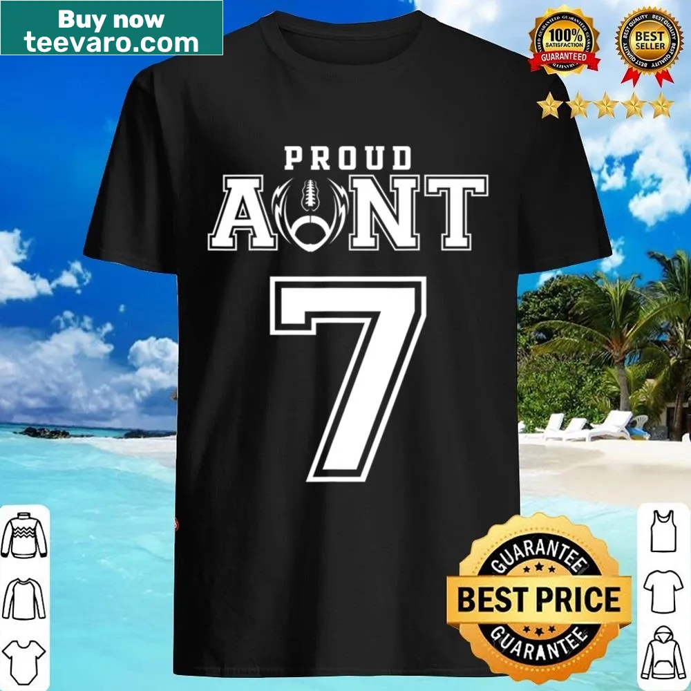 Personalized football aunt shirt with number 7