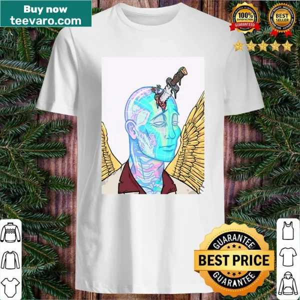 Graphic showing a humorous skeletal figure for Dead Shirt