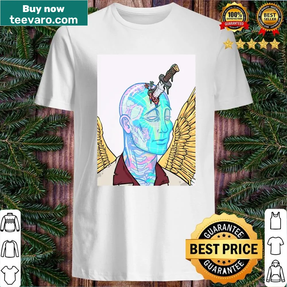 Graphic showing a humorous skeletal figure for Dead Shirt