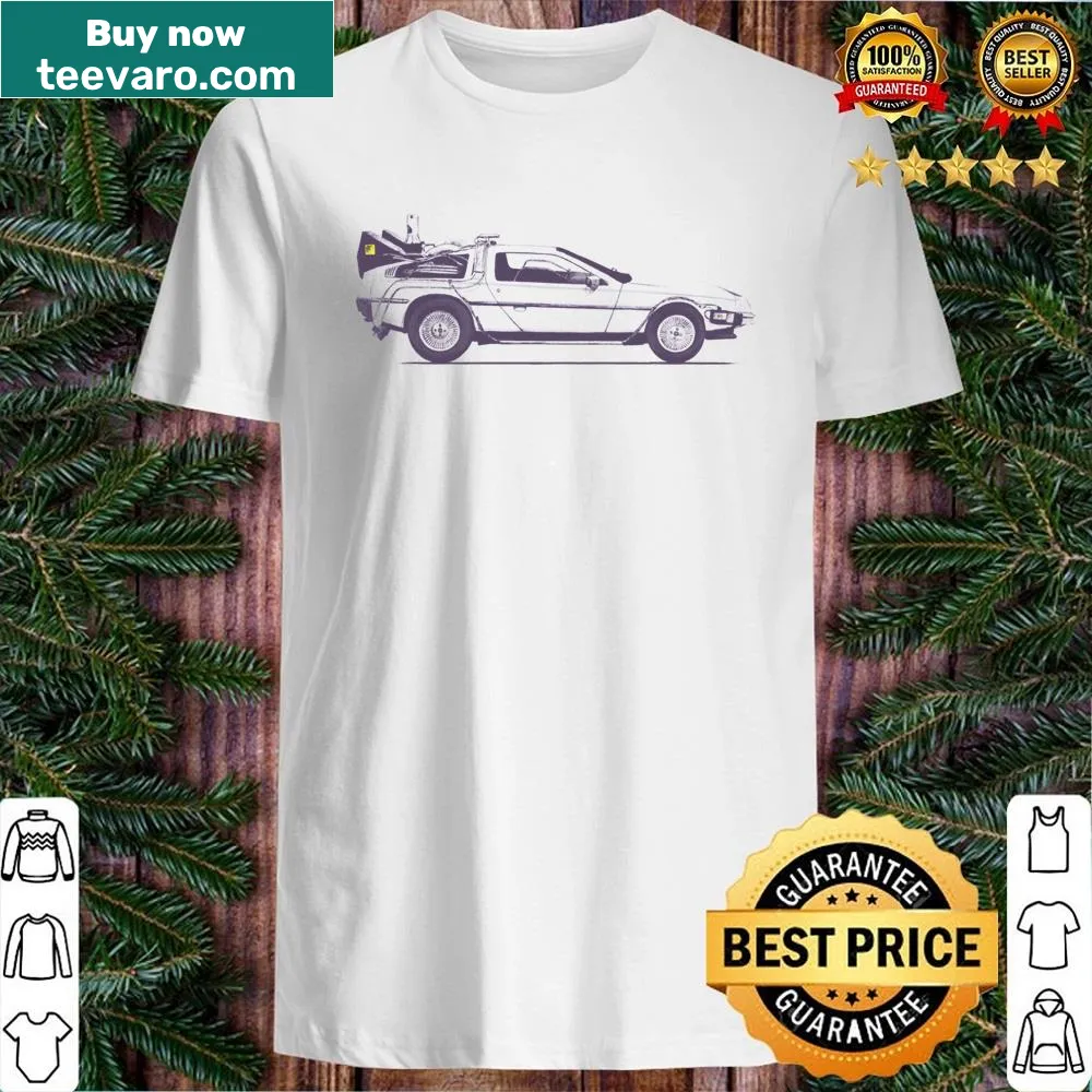 Illustrated shirt featuring the iconic DeLorean car