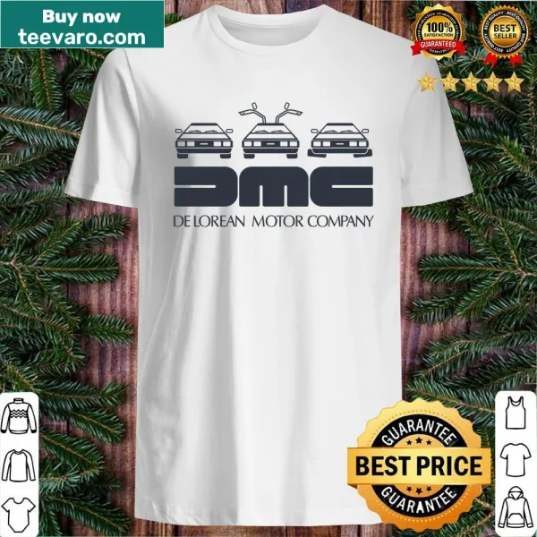 Vintage-style shirt featuring three DeLorean cars in nostalgic design