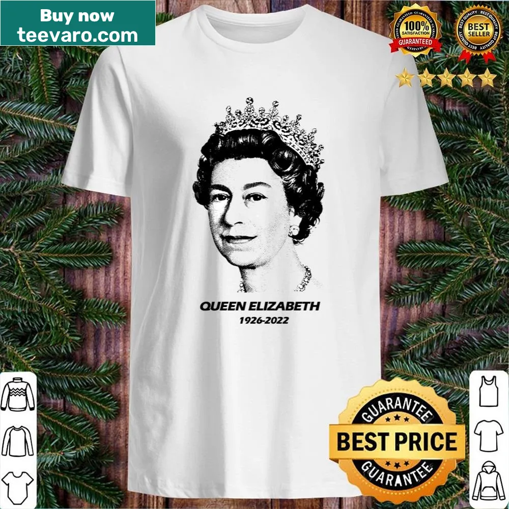 Illustrative tribute shirt for Queen Elizabeth II with her name and years