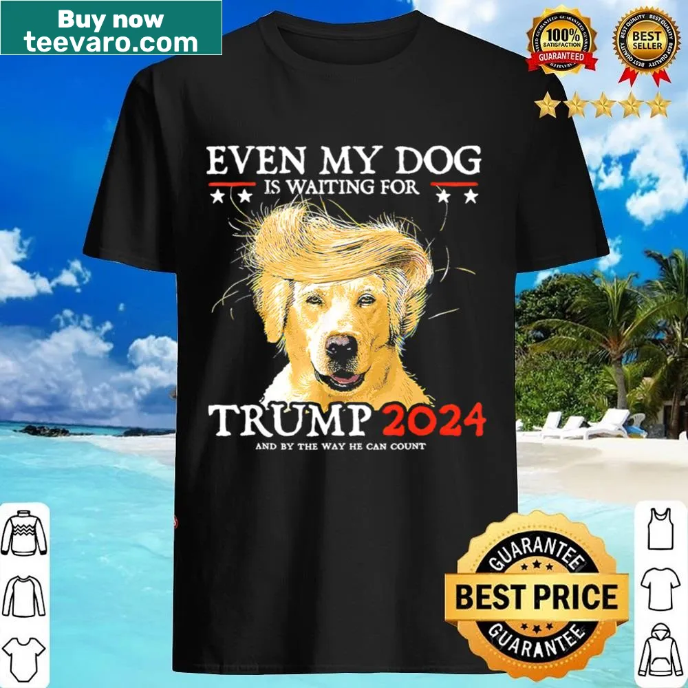 Humorous dog graphic for Trump 2024 t-shirt