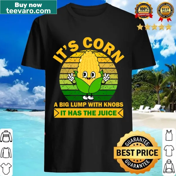 Retro corn graphic shirt with a humorous tagline
