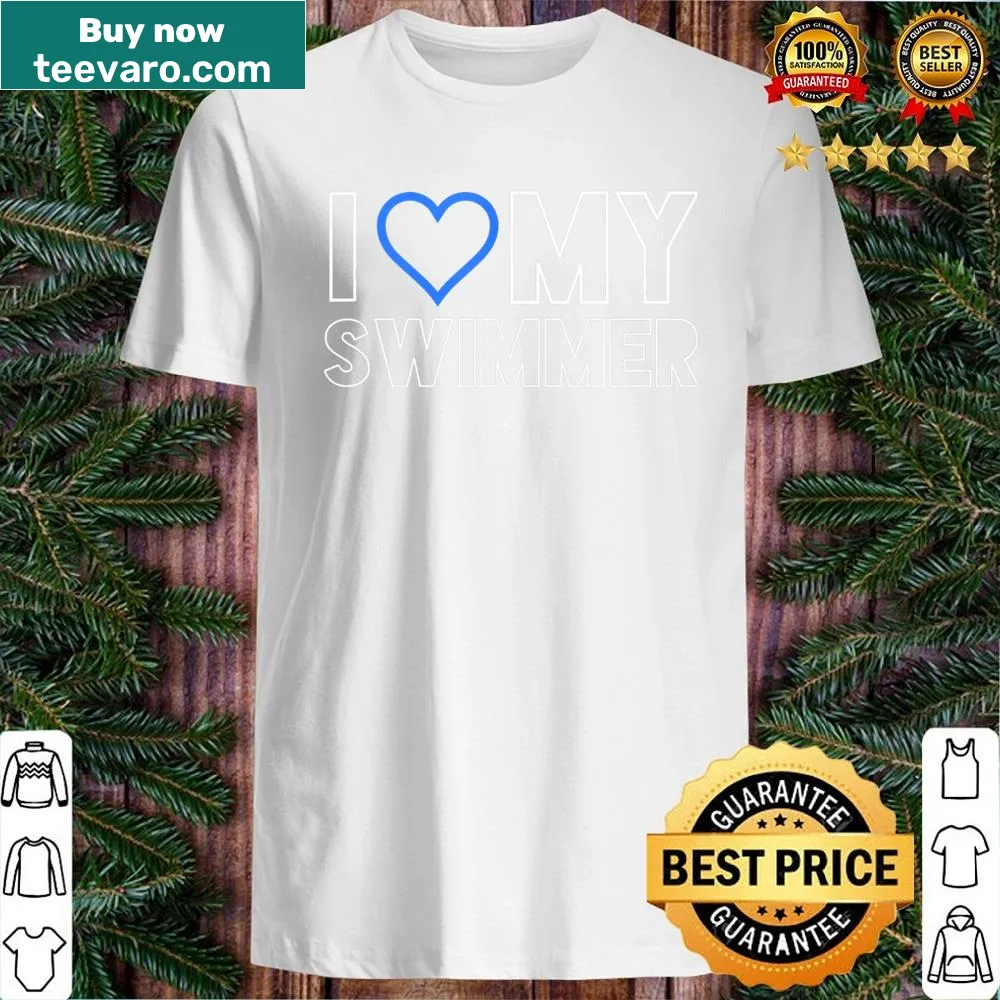 Heart design with swimmer graphics for swim moms