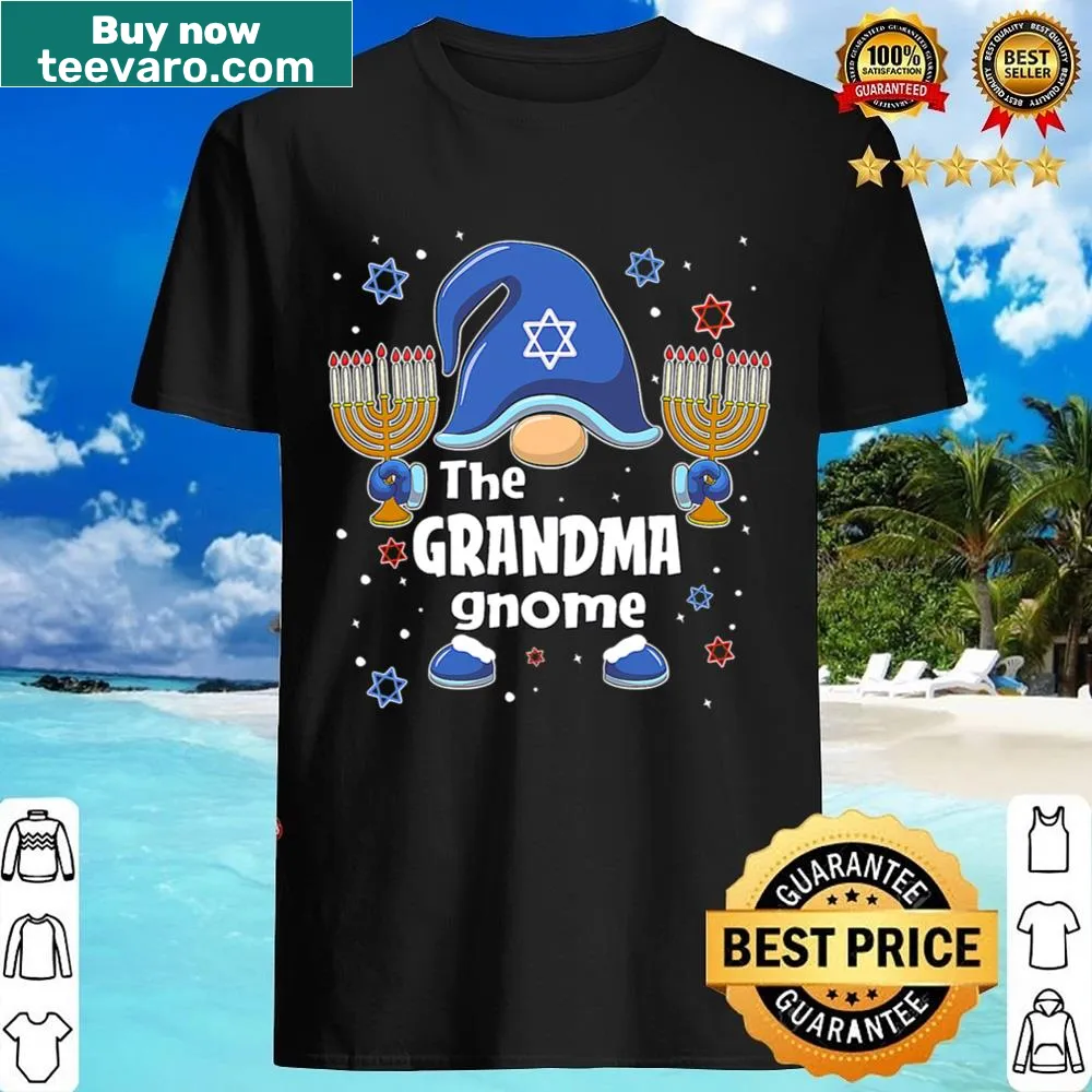 Funny grandma gnome design for Hanukkah matching family shirt
