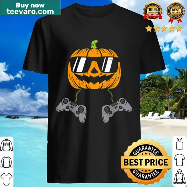 Kids Halloween shirt with Jack O' Lantern gaming graphic