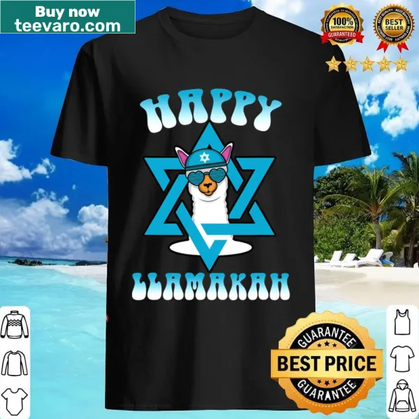 Llamakah t-shirt featuring a llama in a yarmulke