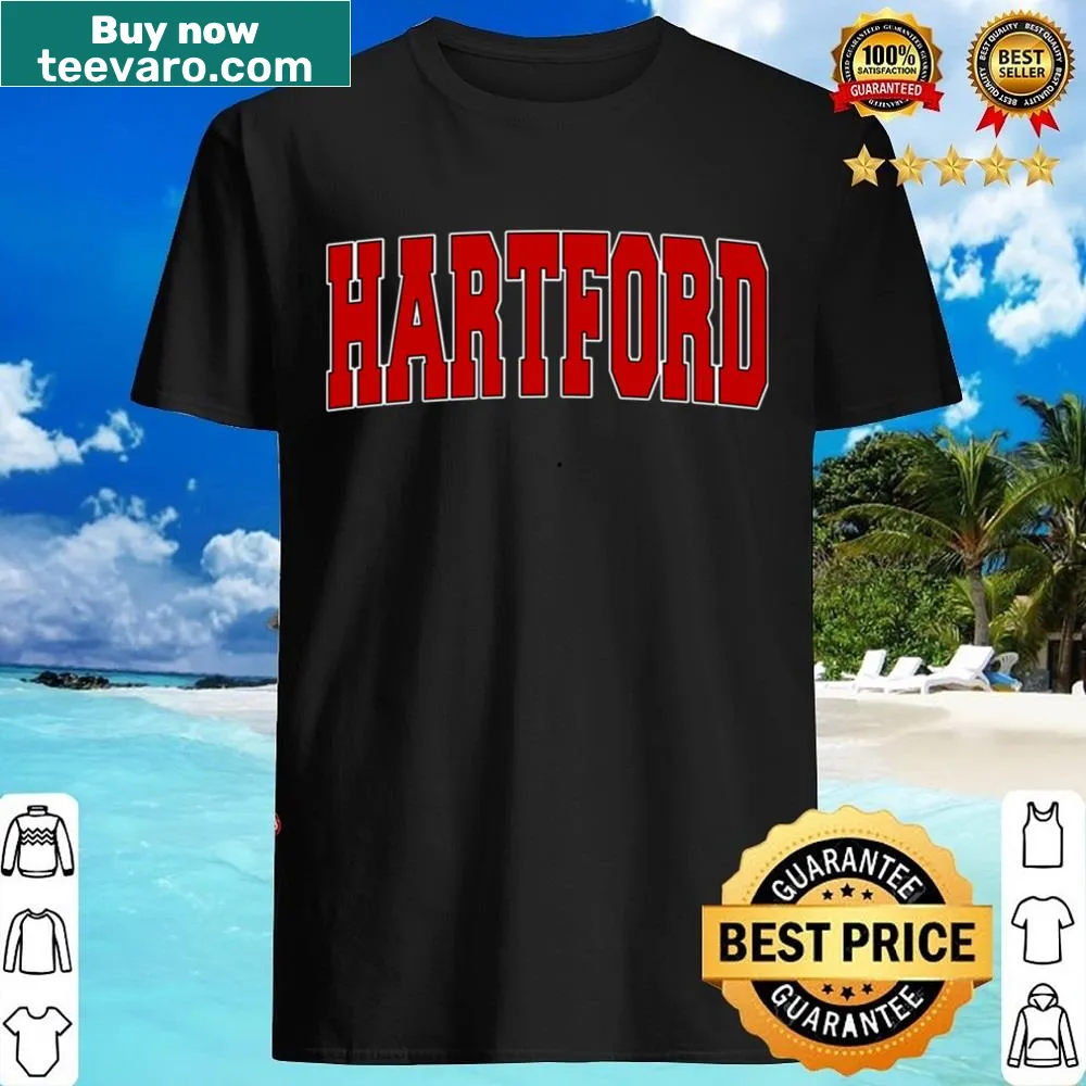 Vintage distressed Hartford Ct sports shirt with varsity style lettering