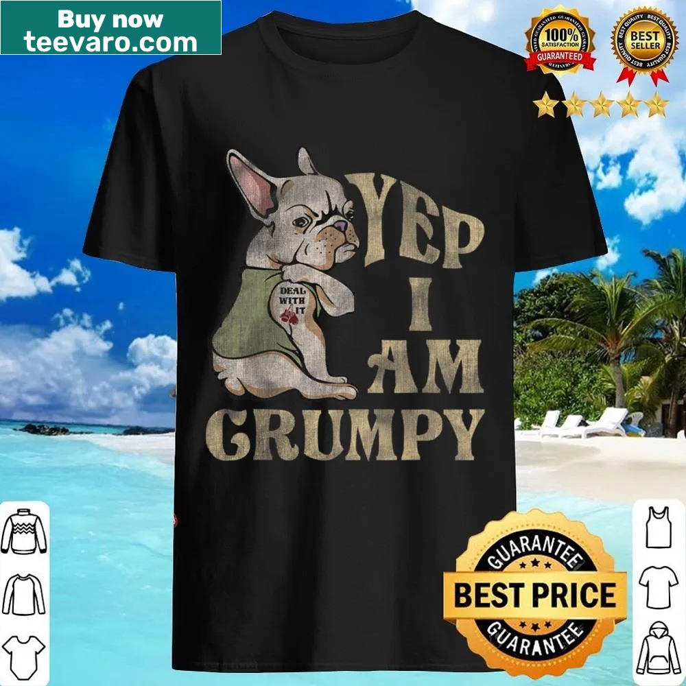Funny shirt with the text 'I'm Grumpy' alongside a dog graphic