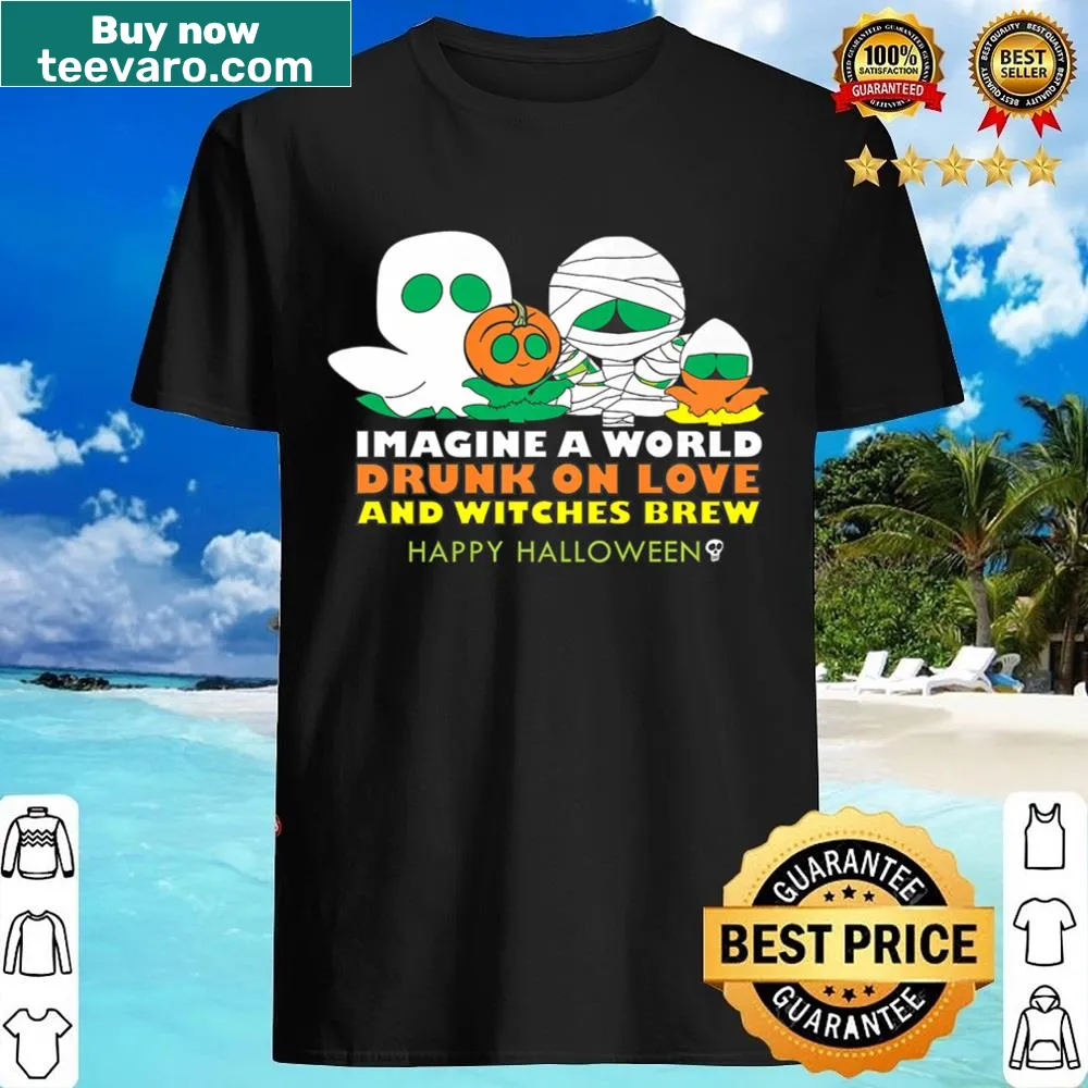 Shirt with whimsical phrase about love and witches brew