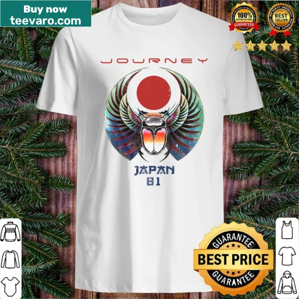 Retro travel-themed shirt with Journey Japan 81 graphic