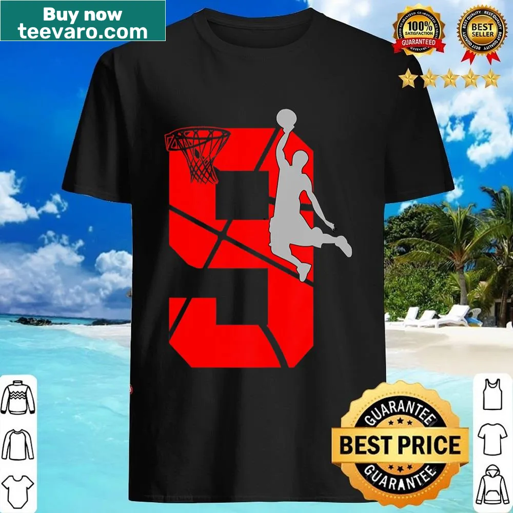 Birthday shirt featuring a playful basketball graphic for kids