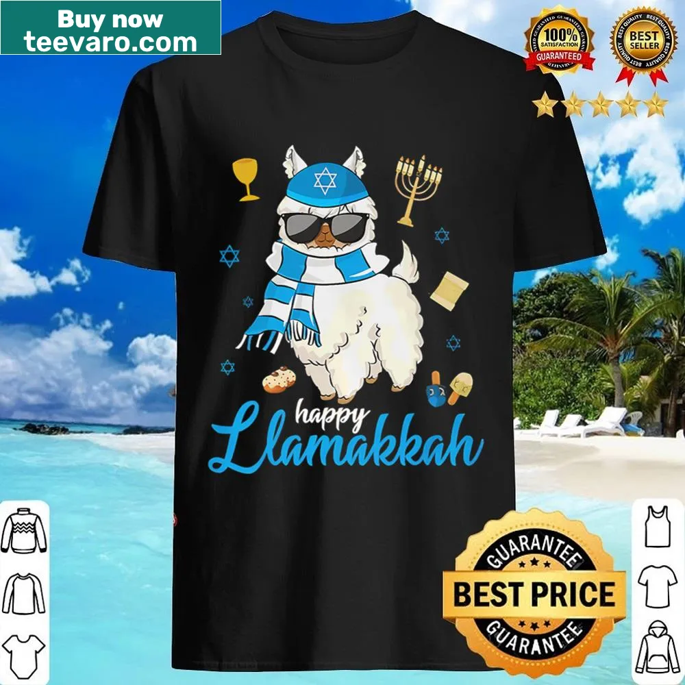 Cute llama and menorah graphic for Hanukkah