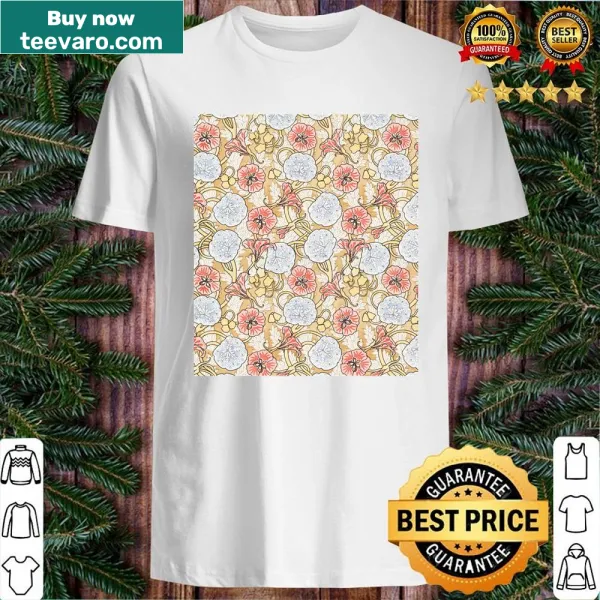Art Nouveau shirt featuring intricate Nasturtium flower patterns