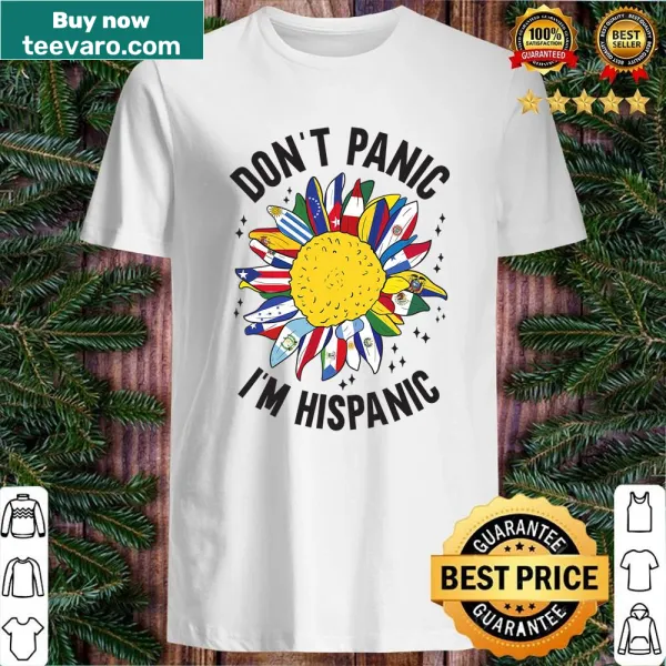 Shirt celebrating National Hispanic Heritage Month with cultural motifs