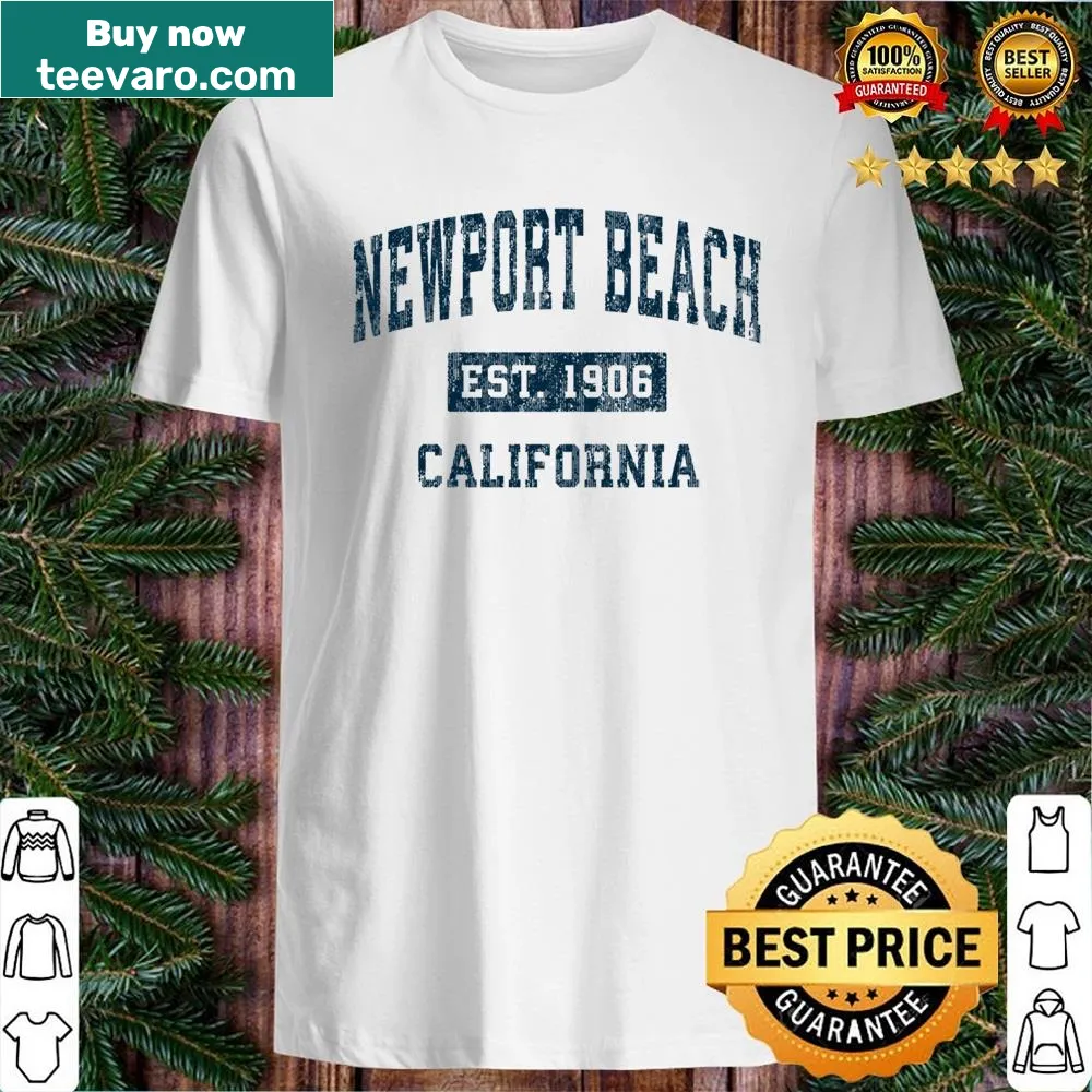 Vintage sports design t-shirt featuring Newport Beach graphics