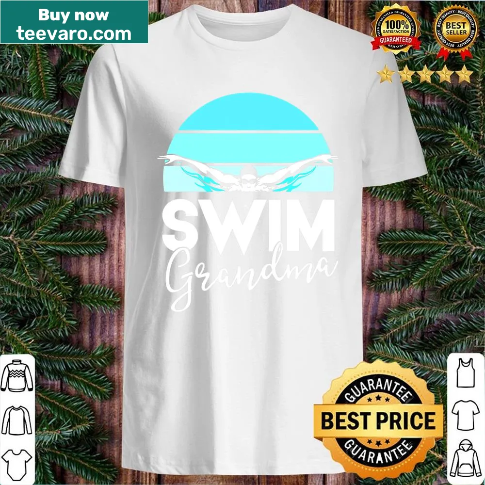 Heartfelt typography celebrating swim team grandmas on a shirt