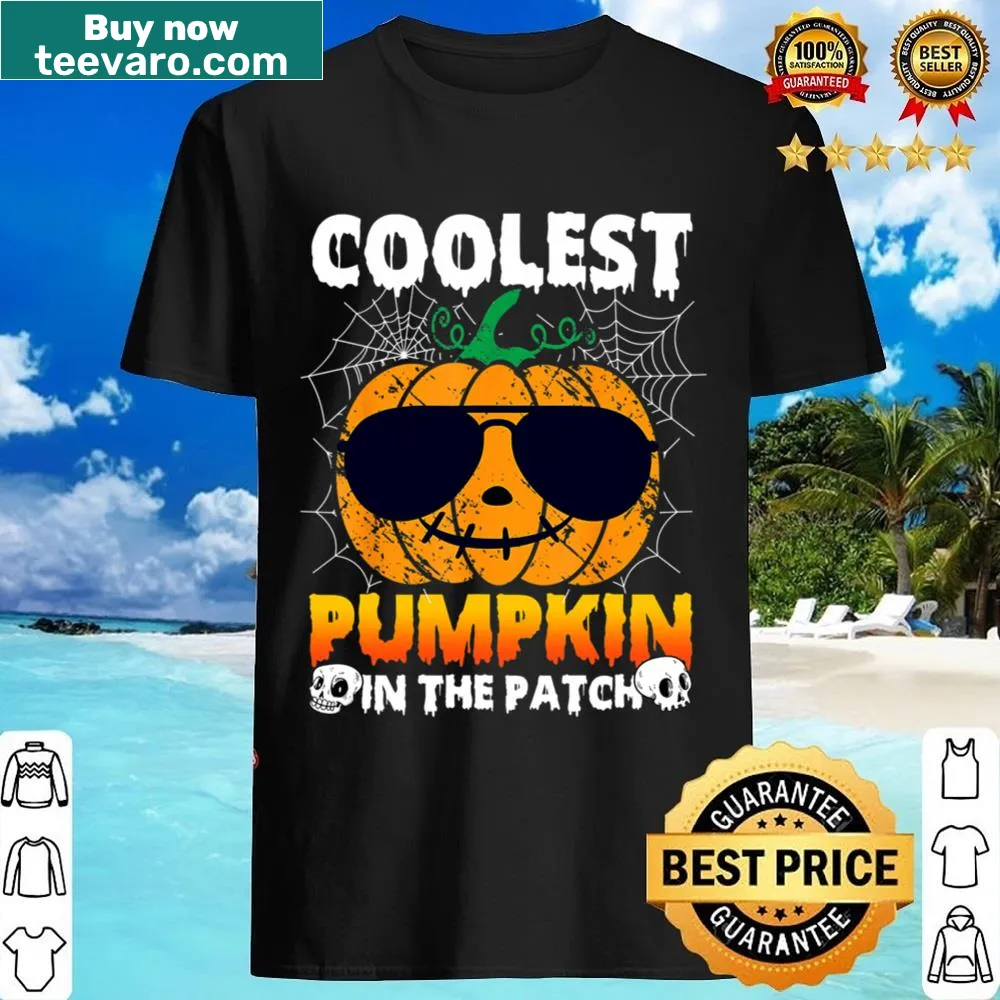 Kids Halloween shirt featuring a cartoon pumpkin design
